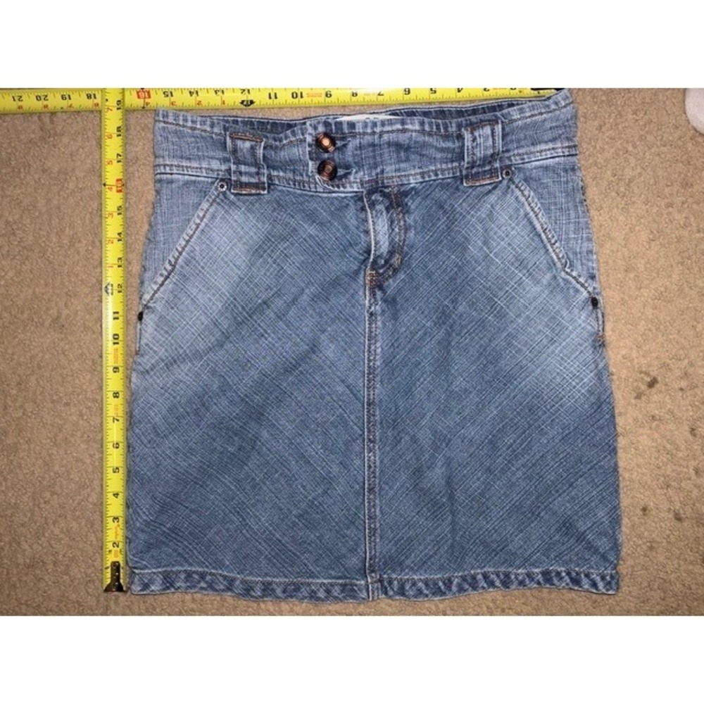 GAP JEANS Stretch Denim Mini Skirt Womens 6 Blue Fade Vintage 2004 T49-48R
